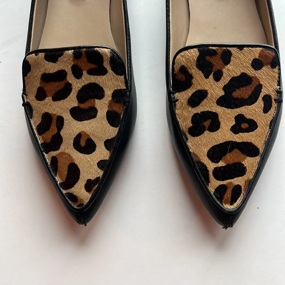 Karl Lagerfeld Leopard Pointed Toe Loafers 8.5 - Picture 3 of 8